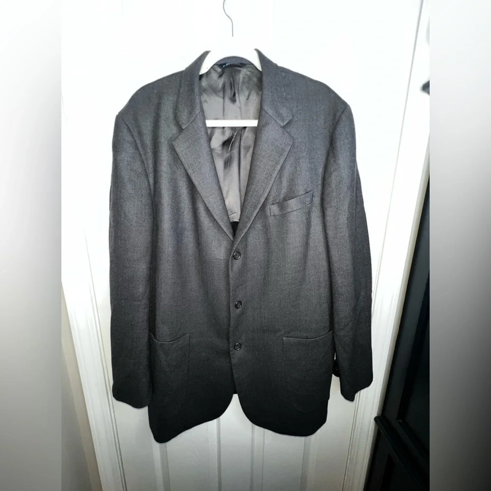 Vtg Brooks Brothers Mens 46 Charcoal Gray 100% Pure Wool Sport Coat Suit Jacket
